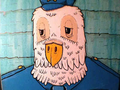 Special Owlfficer L. Eagl The 3rd beak bird drawing eagle feathers illustration owl paint police