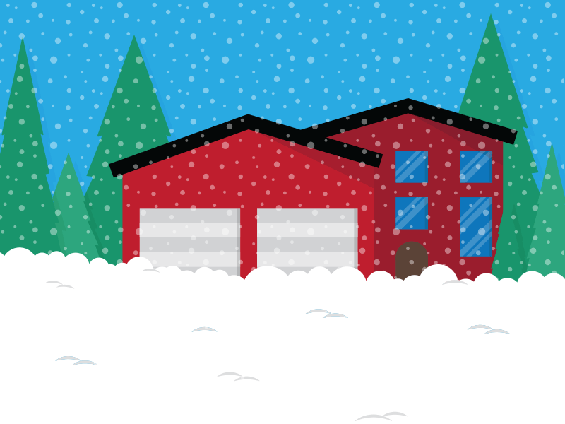 [GIF] Its Winter Out There building door flakes garage gif house illustration pine snow tree vector