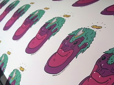 Deviled Eggplant Stickers eggplant halo hand drawn lips monster stickers vector