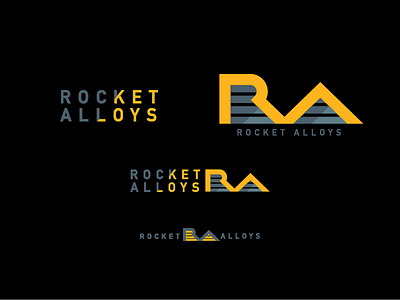 Rocket Alloys Logo Package lock up logo ra vector