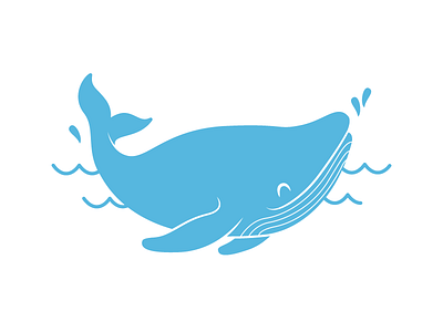 Whale Buddy 2d animal illustration ocean splash water wave whale