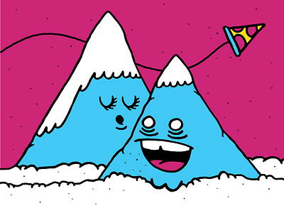 And the Mountains Did Sing... cartoon illustration mountain mouth pizza sing teeth