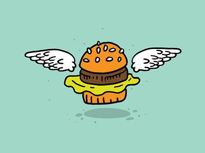 I Wish Burgers Had A Day Of The Week 2d burger cartoon food wings yum