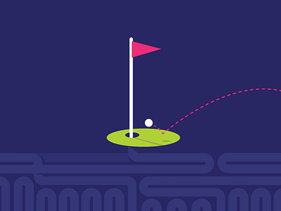 Where does the ball really go after you mini golf? ball bounce flag golf illustration links minigolf putting