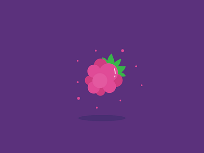 Floating Raspbeezzy berry doodle food fruit icon illustration raspberry vector