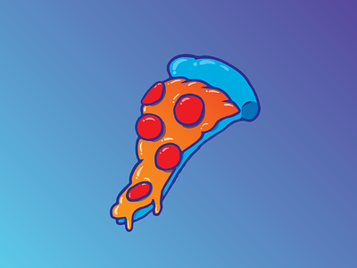 Is it lunch time yet? doodle food foodle foodporn gradient illustration pepperoni pizza