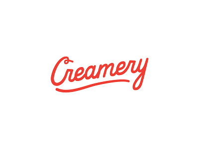 Creamery cheese dairy lettering logo script typography wordmark