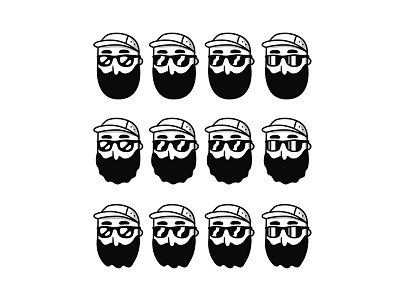 Beards & Reflections beard character hat icon logo person sunglasses