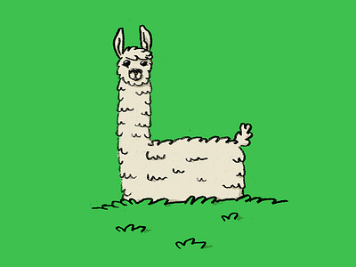 L is for Llama animal farm fluffy furry grass l llama