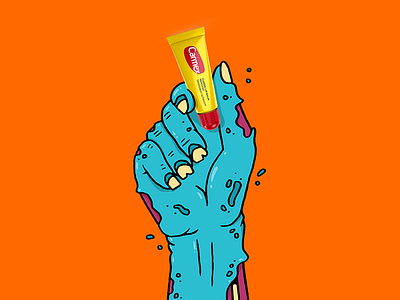 Carmex Halloween Hand #1 ad content halloween hand illustration lip balm monster product zombie