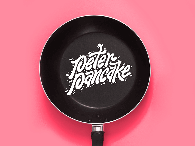 Fresh Flapjacks branding food frying illustration lettering logo pan pancakes splatter typography