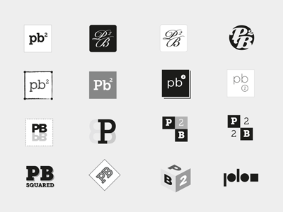 P.B. Squared Logo Concepts branding logo symbol