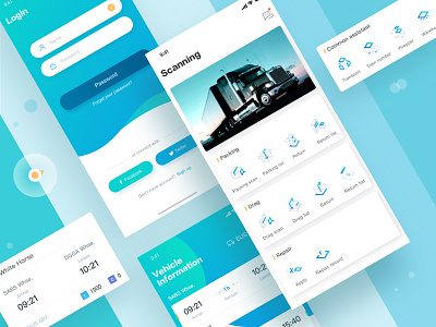 Supply Chain-2 3d app card color icons log in supply chain technology transport ui ux
