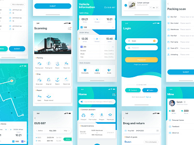 Supply Chain-3 3d app card color icons supply chain technology transports ui ux