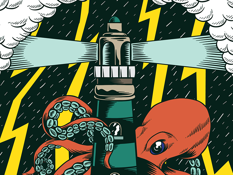 Octopus & Lighthouse by Tvzsu for rawpixel on Dribbble