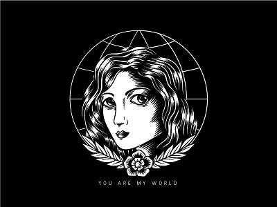 You Are My World black and white girl tattoo woman worl