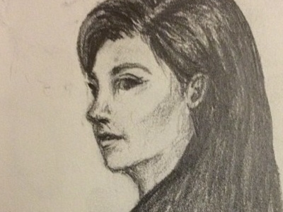 Sketch of a woman doodle pencil sketchbook