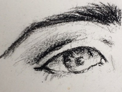 I've got my eye on you charcoal pencil drawing eyes shading sketch
