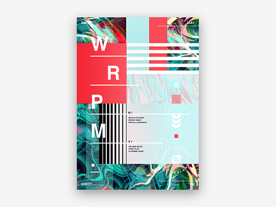 WRPM Poster #006 Tropical geometric illustration photoshop poster poster challenge poster design red stripes summer tropical