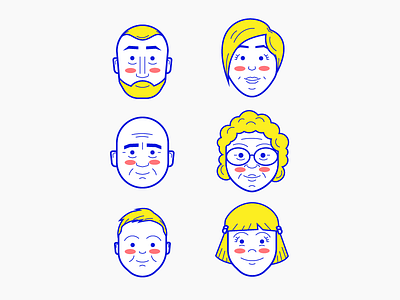 Family icons concept faces family graphic design illustration minimalistic vector