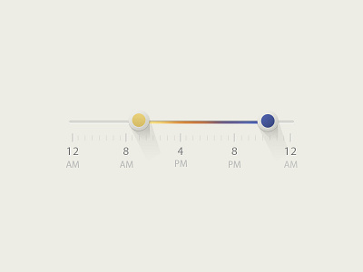 Time Slider android ios long shadow morning night picker rise shadow slider time web