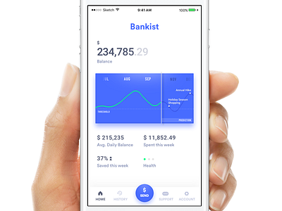 A Simple Banking App bank blue finance ios minimal money simple wealth
