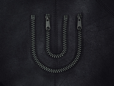 99 logos project - Zipper black leather zip zipper