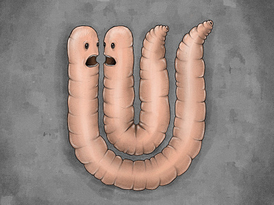 99 logos project - Worms illustration logo worm