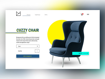 Abstract product web page adobe xd concept furniture modern ui design ux design web design