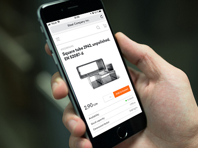 Product page - Mobile B2B eCommerce