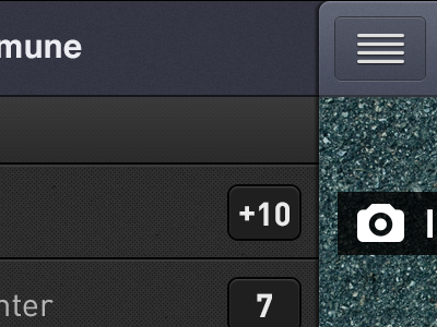 iOS slide menu app blue camera grey gui icons indicator ios iphone left menu number ui