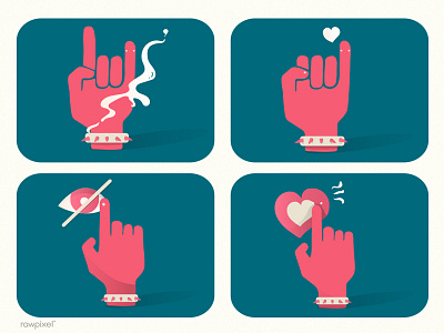 Hands Icon click hand hide icon illustration love pointer rock sign symbol