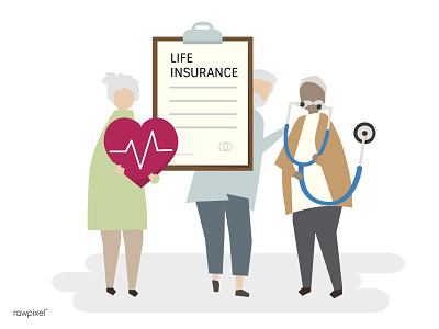 Life Insurance covered illustration insurance life life insurance protect protection risk senior vector