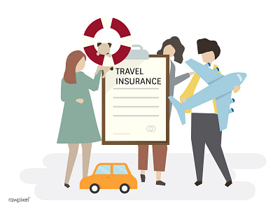 Travel Insurance air car care coverage illustration insurance plane travel travel insurance vector