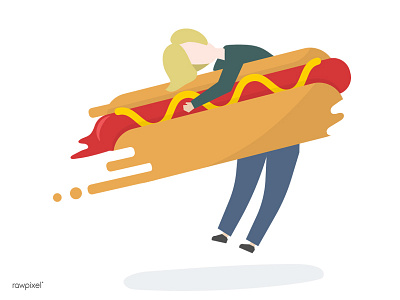 Fast Food fast fast food fly food hotdog illustration junk junkfood ketchup sausage