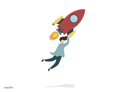 Startup 2 fast fly growth illustration power promotion rocket startup up