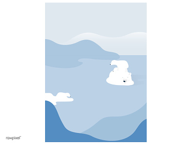 arctic antayctica artic bear berg ice illustration landscape vector