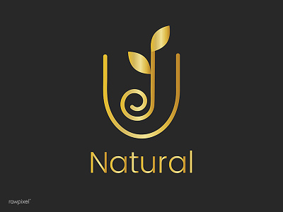 Natural 1 beauty logo gold icon leaf logo nature painting spa vector