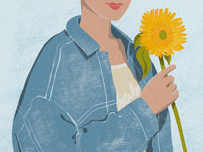 Denim Series-3 design flowers illustration illustrator ipadpro jacket procreate sunflower