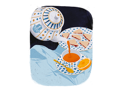 Evening Tea design food illustration illustration illustrator ipadpro procreate teapot