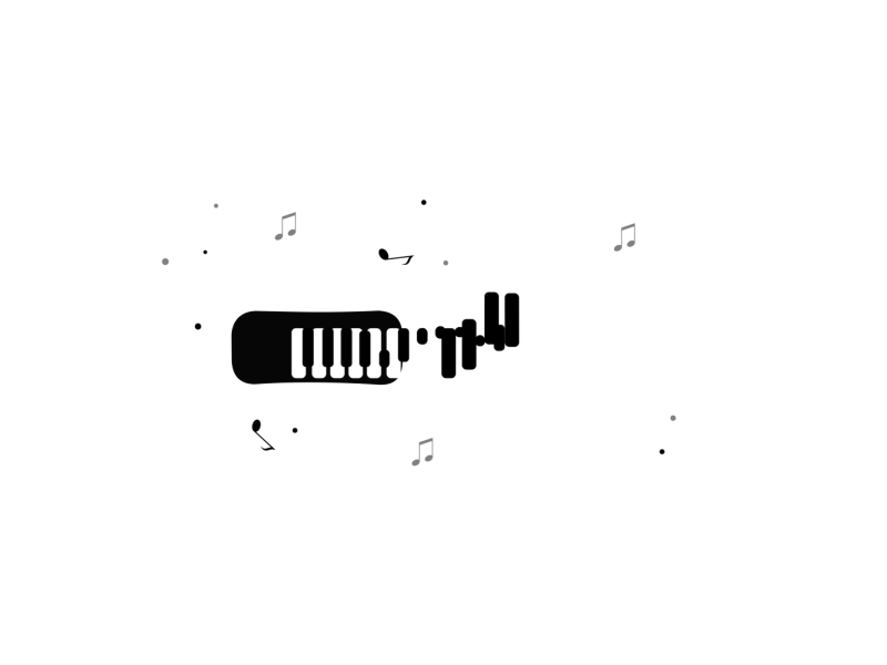 11 Tunes 2 color 2d after effect animation app black gif logo loop motion music piano typeface typography vector