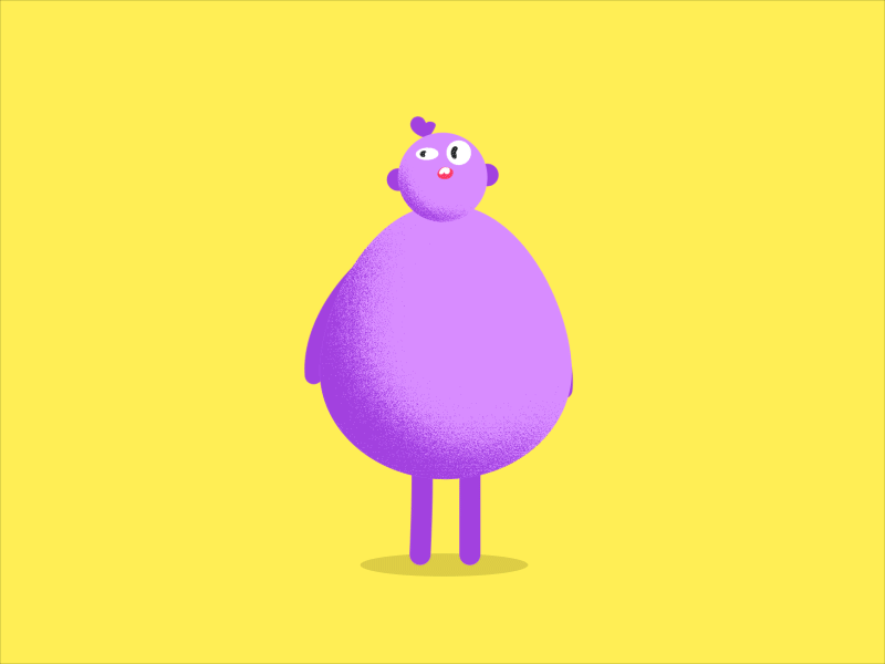 Monsters are cute 2d after effect animation app cartoon character cute design funny gif illustration mad minimal purple texture vector yellow