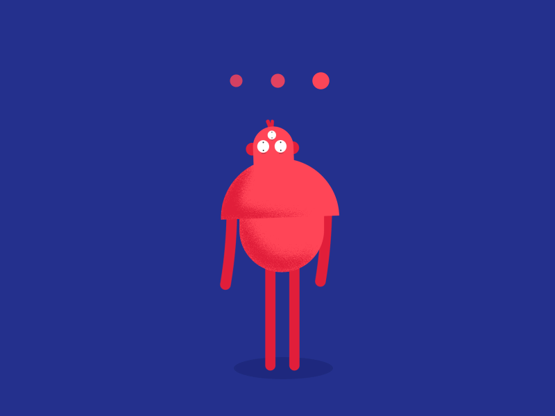 Monster waiting for someone to kill :D 2d after effects animal animation app art character cute design gif illustration loading loop minimal motion purple red texture vector waiting