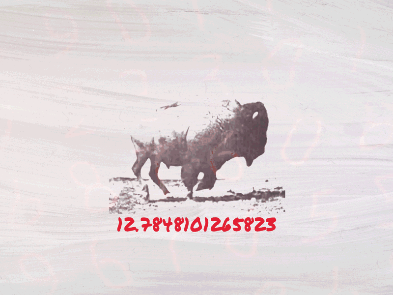 BIZON STUDIO collage 2d advertising after effects animal animation bison brush dynamic gif logo loop motion numbers old red retro run style textures typeface