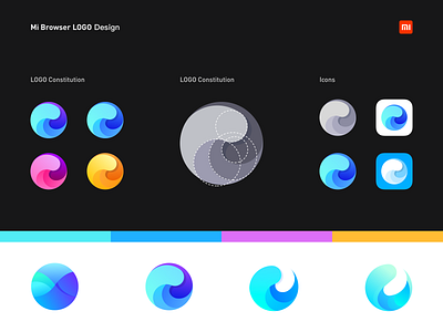 mi browser blue color design icon