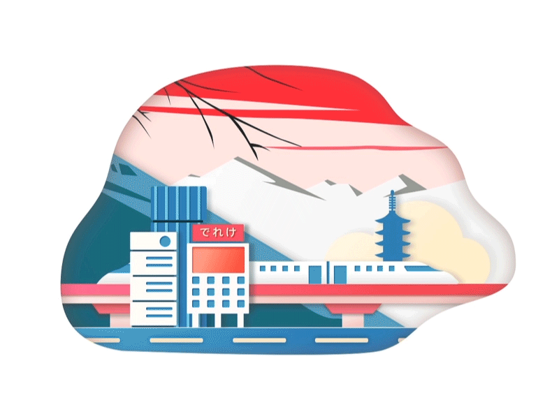 Tokyo color illustration tokyo