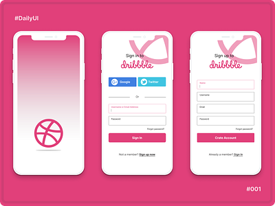 Daily UI Challenge 001 | Sing Up app dailyui design ux