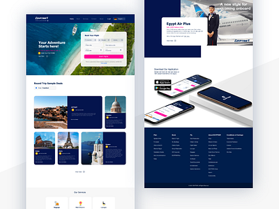 Flight Booking air plane booking airplane blue booking egypt egypt air flight flight booking fly landing page navy tickets booking ui ux web webpage website