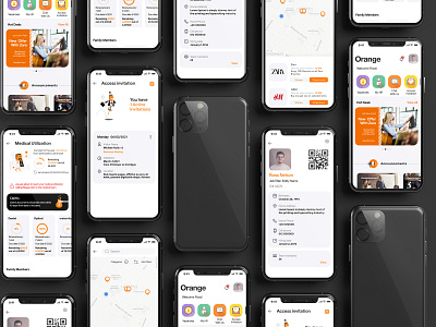 MY HR app app design application applications mobile app orange ui ux