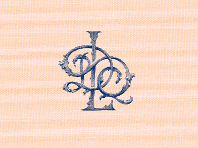Ornate Monogram | DQL capital letters filigree leaves monogram ornate